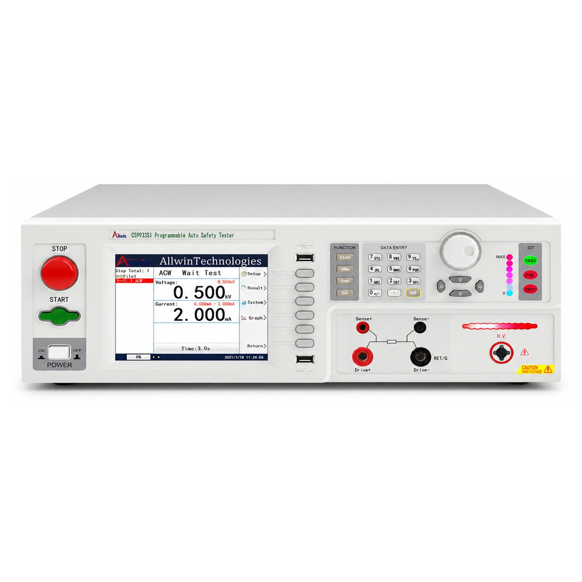 3-in-1 Electrical Safety Tester, AC/DC HiPot / IR / Ground Bond - CS9933SI - image 1