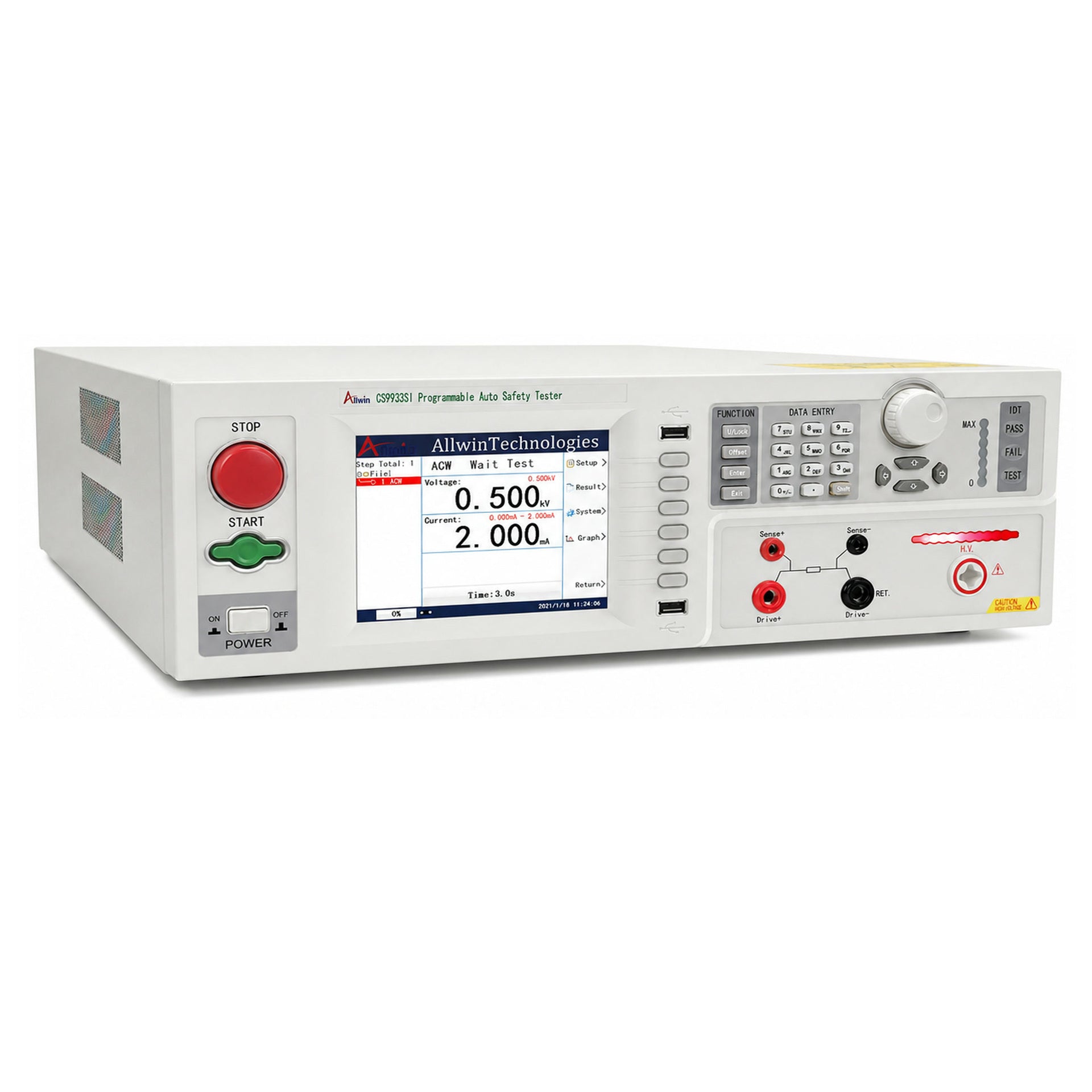 3-in-1 Electrical Safety Tester, AC/DC HiPot / IR / Ground Bond - CS9933SI - image 2