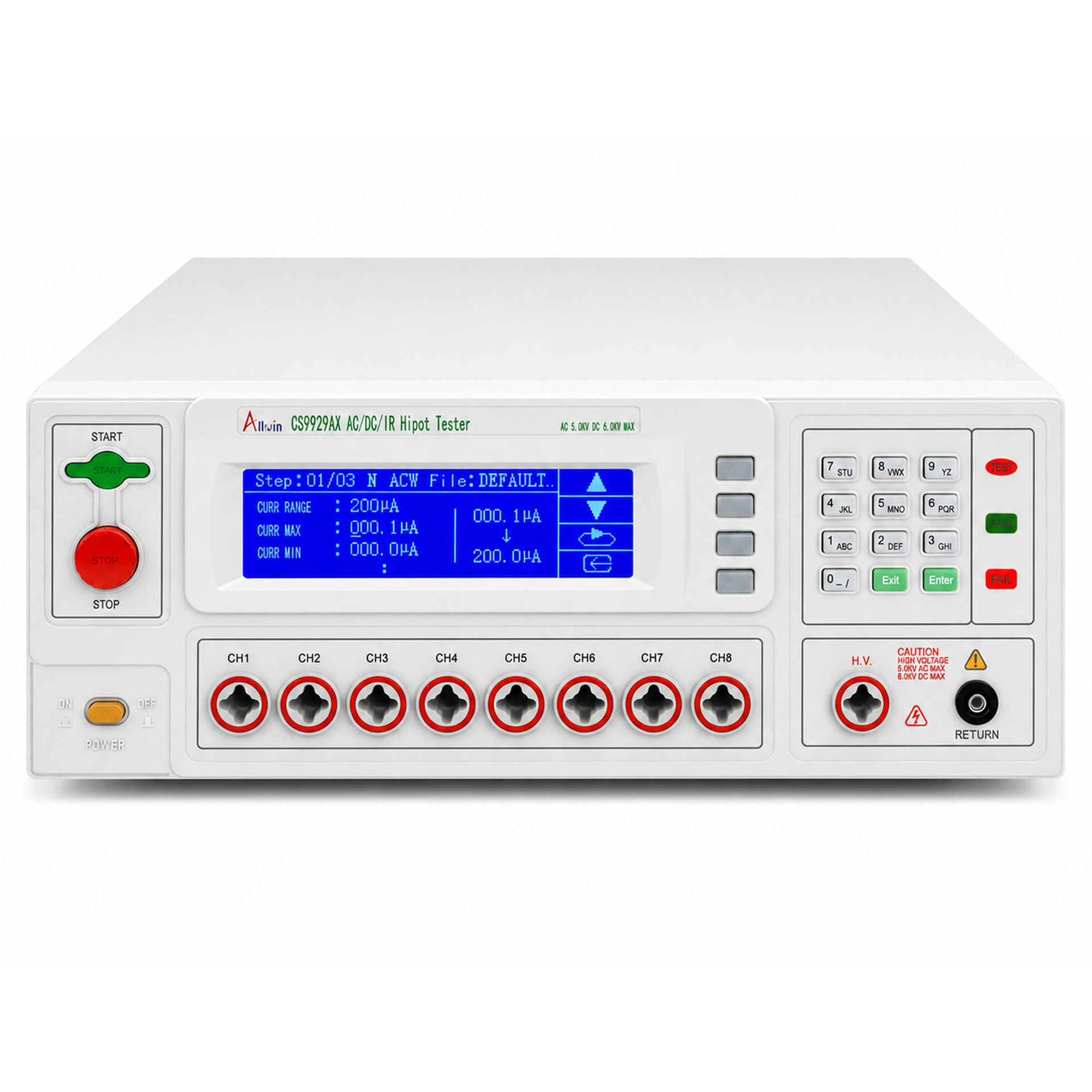2-in-1 Electrical Safety Tester, 8-channel scanning - CS9929AX - image 1